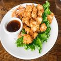 Lightly floured, deep-fried Calamari