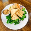 Fried Tofu with plum sauce and ground peanuts